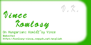 vince komlosy business card